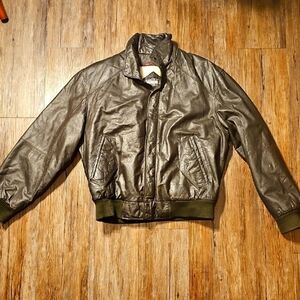 Men's Members Only Black Leather Sherpa Lined Jacket W Removable Lining Sz 40